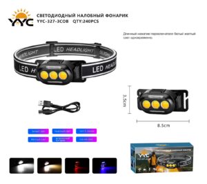 Svetodiodnyj nalobnyj fonarik YYC-327-3COB