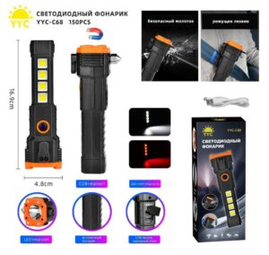 Fonar' ruchnoj svetodiodnyj YYC-C68 LED+ 4 COB 1