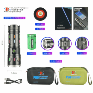 Фонарь ручной аккумуляторный X-Balog BL-G32Y-TG USB 11