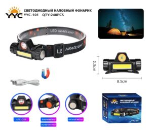 Fonar' nalobnyj svetodiodnyj YYC101-T6 XPE+COB 9