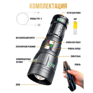 Fonar' ruchnoj svetodiodnyj KZ-G01-PM60-TG 1
