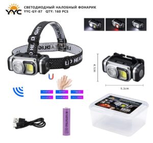 Fonar' nalobnyj svetodiodnyj YYC-GY-87-5XPE+COB 1