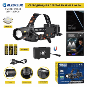 Fonar' nalobnyj svetodiodnyj YM-BLH203-3