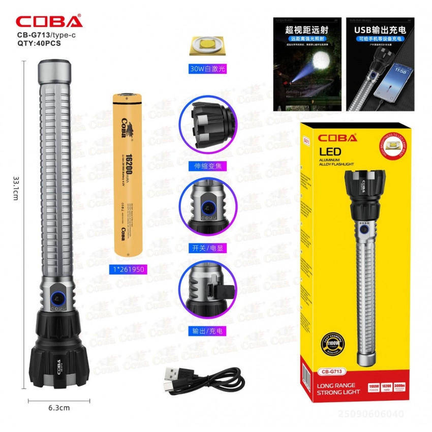 Fonarik ruchnoj CB-G713-RM30-TG svetodiodnyj 2 Fonarik ruchnoj CB-G713-RM30-TG svetodiodnyj 2