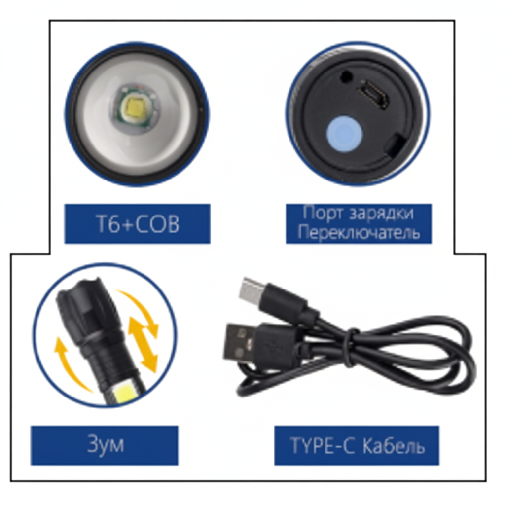 Fonarik ruchnoj YM-BL-601W svetodiodnyj 1 Fonarik ruchnoj YM-BL-601W svetodiodnyj 1