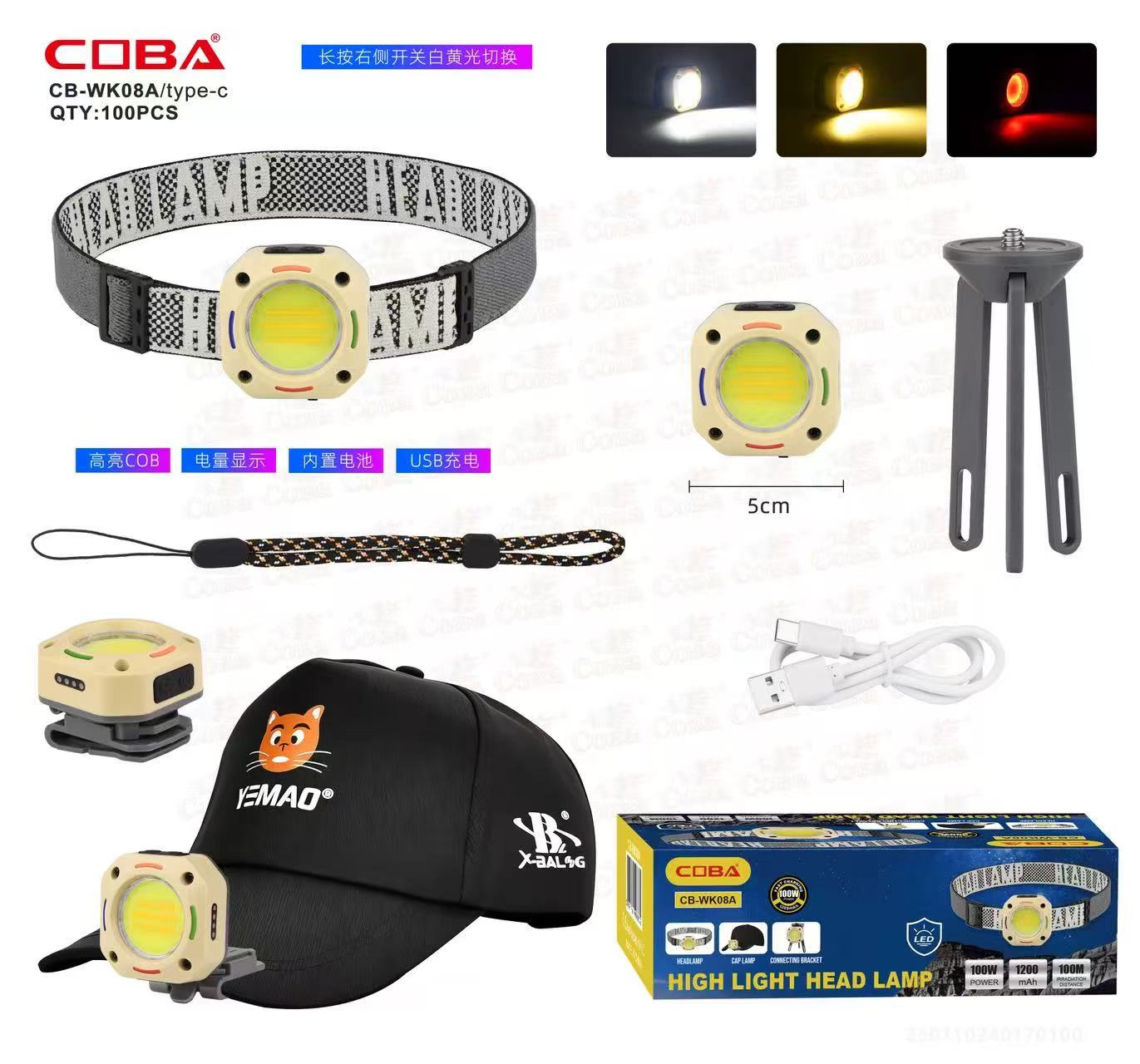 Fonarik nalobnyj COBA CB-WK08A svetodiodnyj 1 Fonarik nalobnyj COBA CB-WK08A svetodiodnyj 1