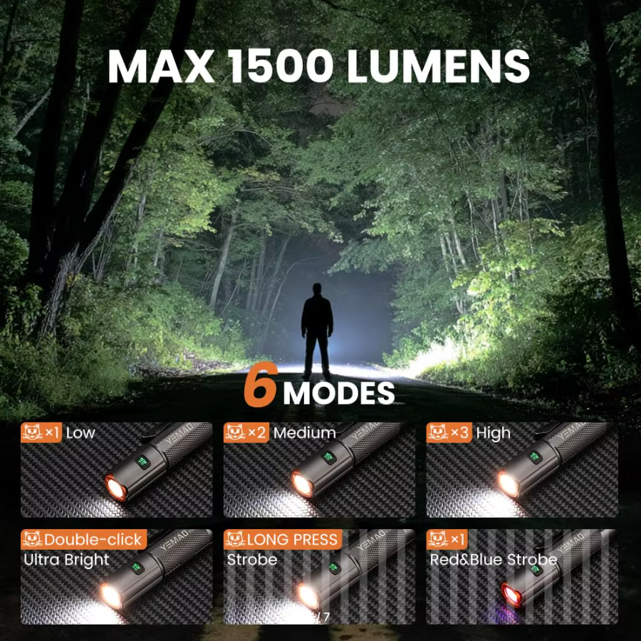Fonarik ruchnoj svetodiodnyj Yemao YM-M52-XHP35 LED 2 Fonarik ruchnoj svetodiodnyj Yemao YM-M52-XHP35 LED 2