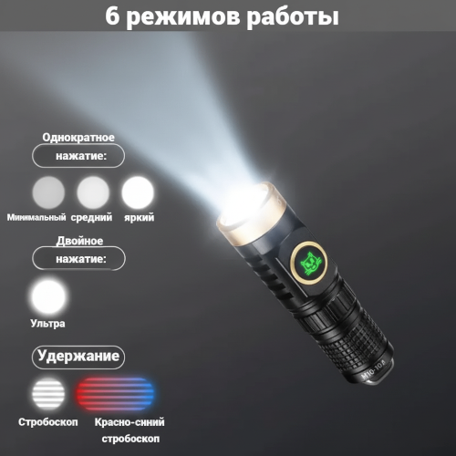 Fonarik ruchnoj svetodiodnyj Yemao YM-M10 4 Fonarik ruchnoj svetodiodnyj Yemao YM-M10 4
