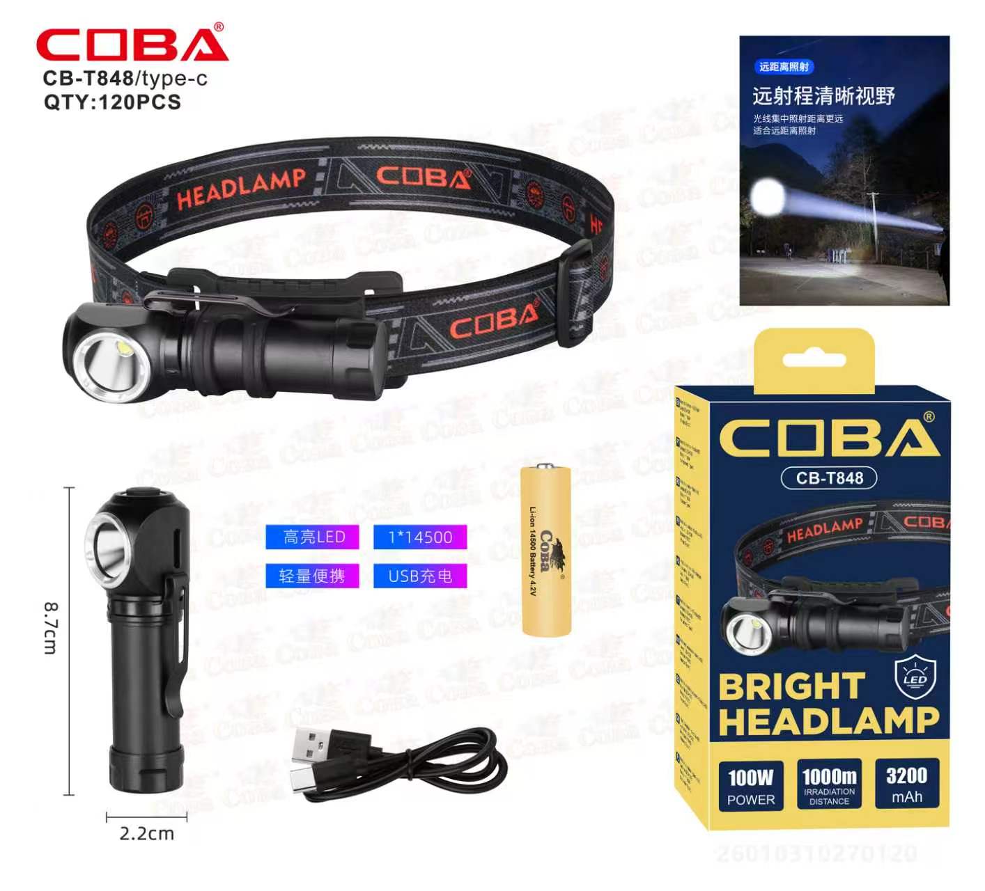 Fonar' nalobnyj Coba CB-T848 LED Fonar' nalobnyj Coba CB-T848 LED