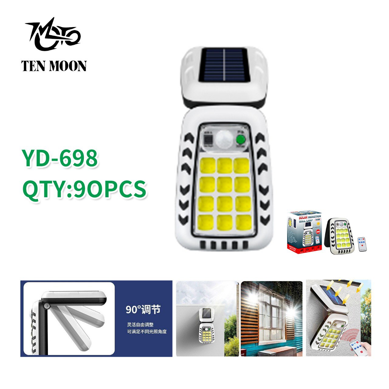 Nastennyj fonar' YD-698 s solnechnoj panel'yu Nastennyj fonar' YD-698 s solnechnoj panel'yu