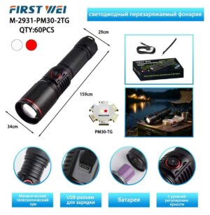 Fonar' ruchnoj First Wei M-2931-PM30-2TG svetodiodnyj
