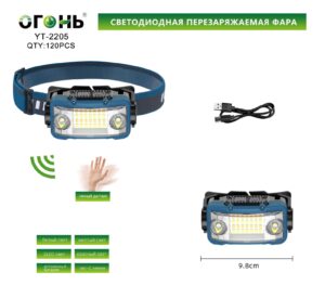 Fonar' nalobnyj Ogon' YT-2205 2 LED+SMD